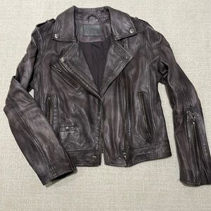 BLANKNYC Gray Leather Moto Jacket - S